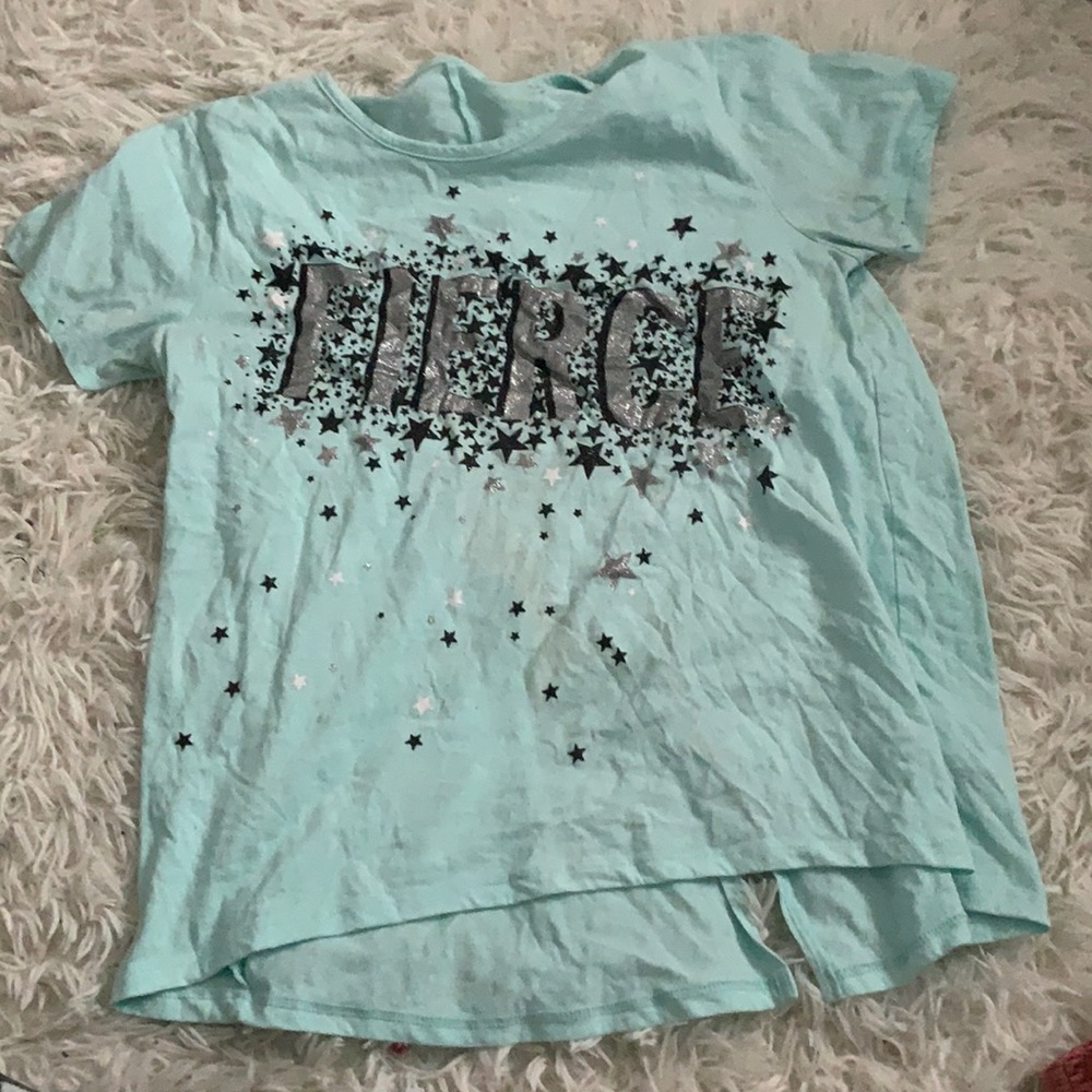 Blue shirt that says fierce
